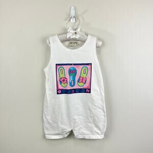 Vintage The Children's Place Beach Shoe Shortall Romper 5T